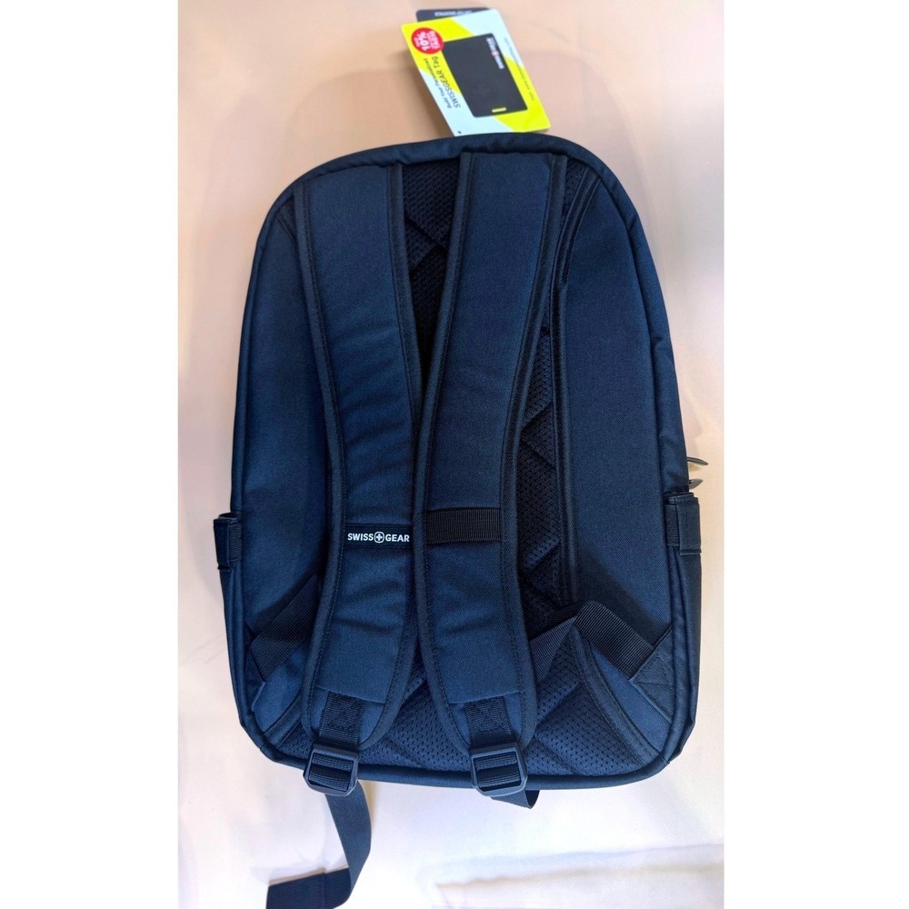 Swiss Gear Black Laptop Backpack Organizer Padded Straps Tablet Sleeve - Picture 5 of 10